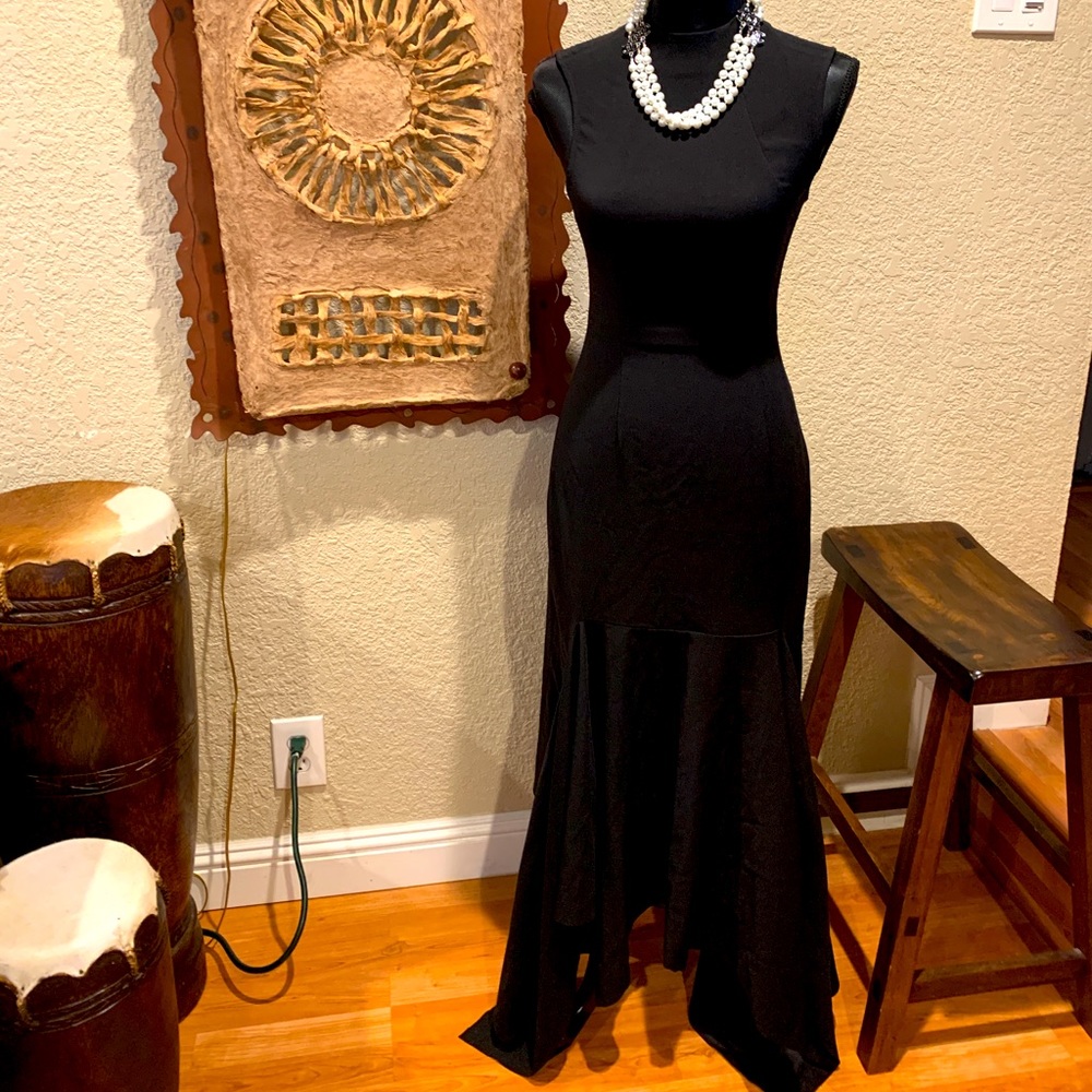 Solace London Long Black Dress Size 4